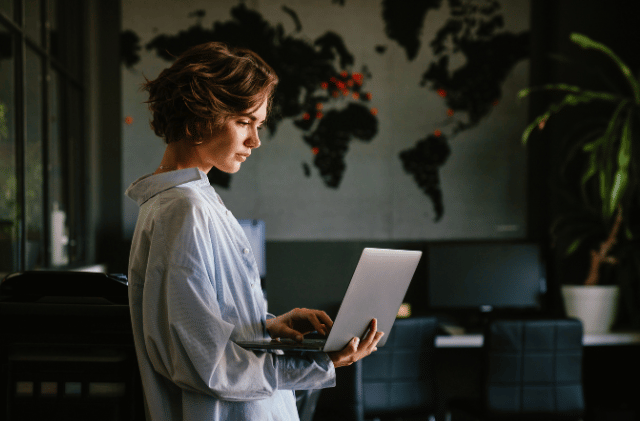 Adult Female using Laptop