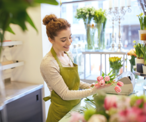woman in flower shop
